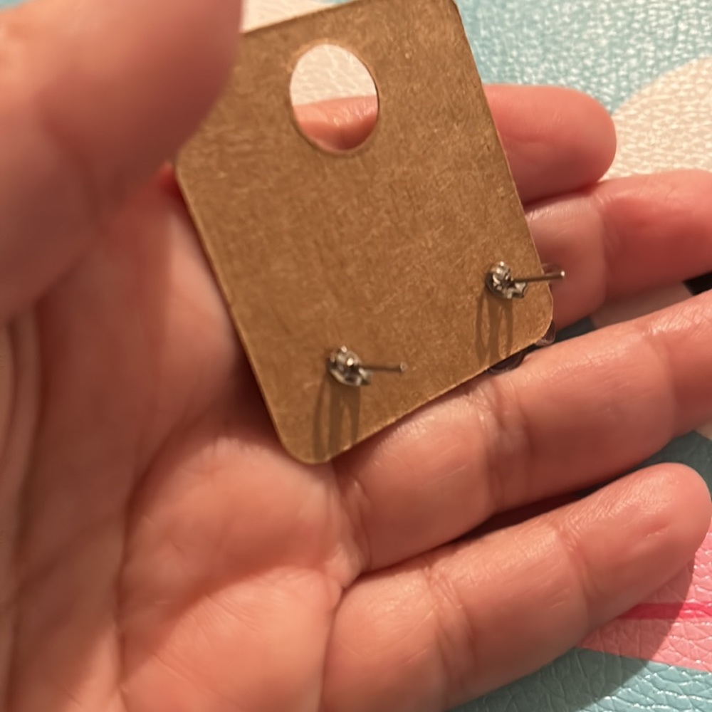 Handmade, acrylic earrings - Picture 2 of 2